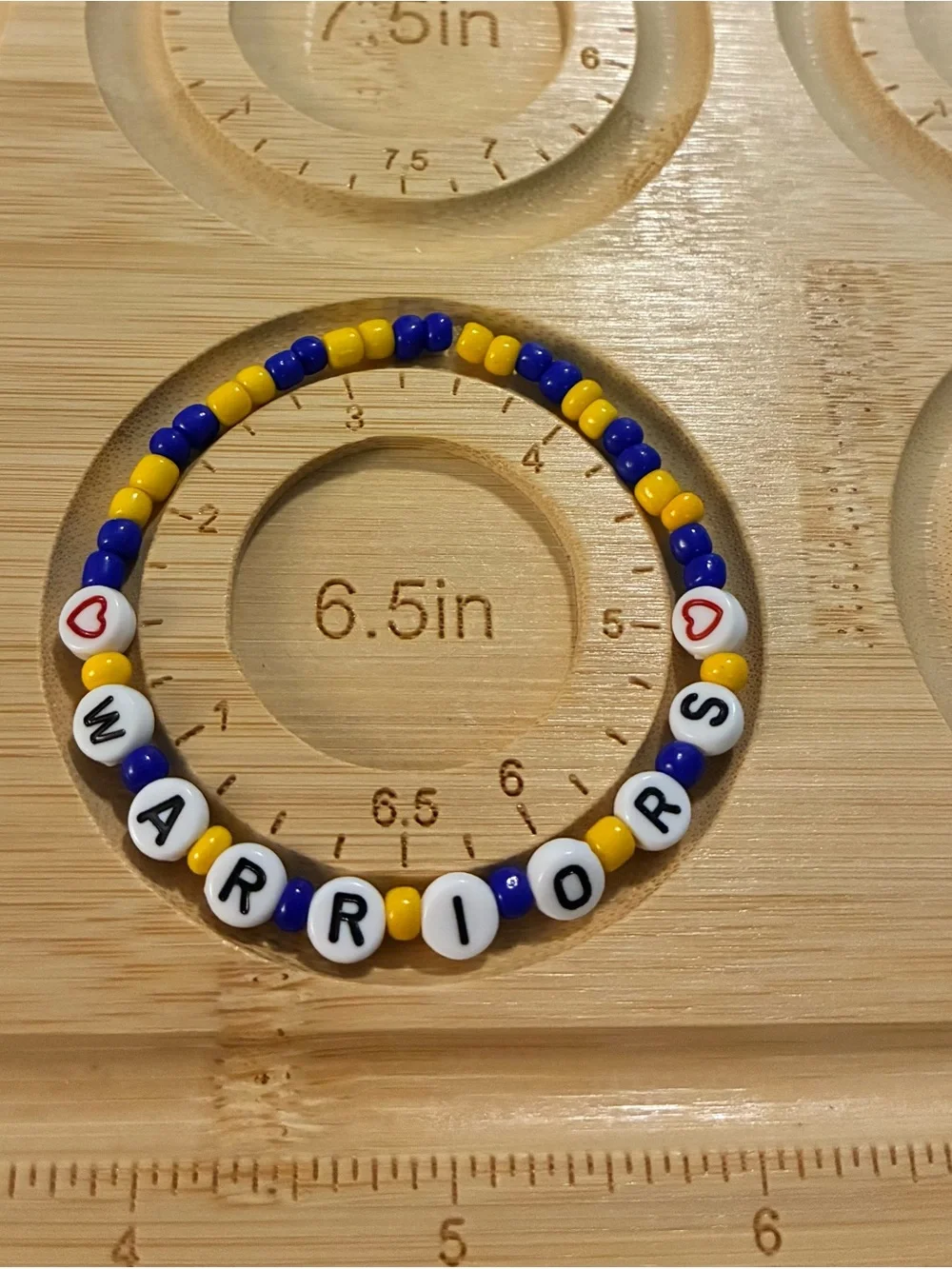 Handmade 'Warriors' Beaded Bracelet Set - Blue & Yellow